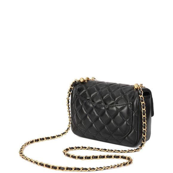 Tiffany & Fred Paris Quilted Sheepskin Leather Crossbody, Black